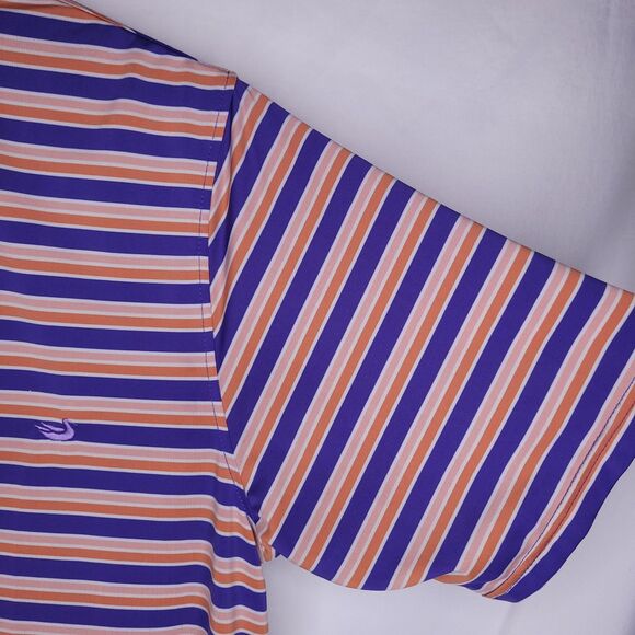 Southern Marsh Polo Shirt Mens Medium Striped Purple, Orange - Picture 6 of 13